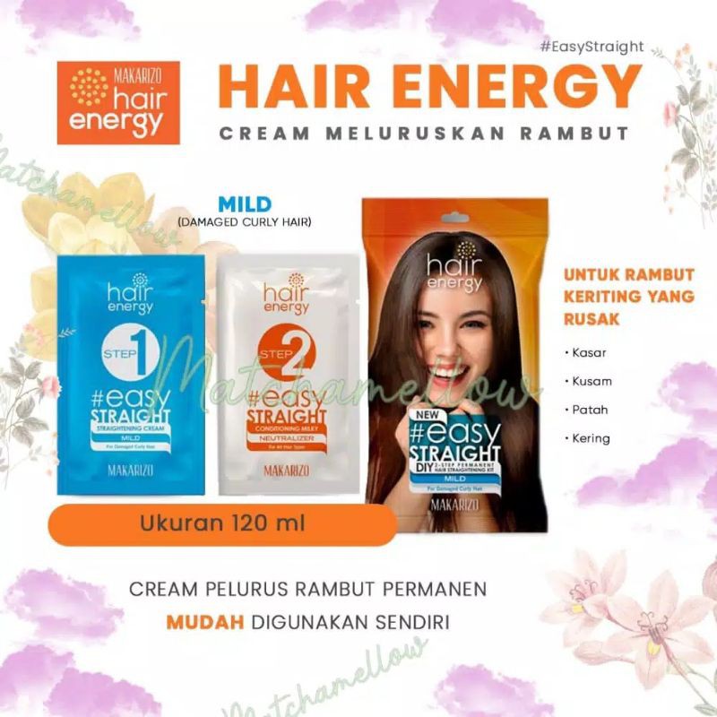 PELURUS RAMBUT PRIA WANITA PERMANEN TANPA CATOK AMAN MAKARIZO MAKARIZO HAIR ENERGY EASY STRAIGHT