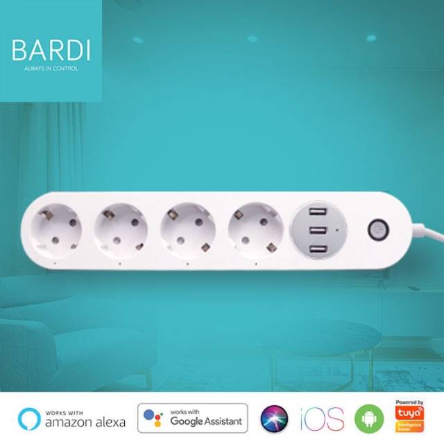 Bardi Smart Power Strip Wifi For IoT Home Automation Stop Kontak Tuya