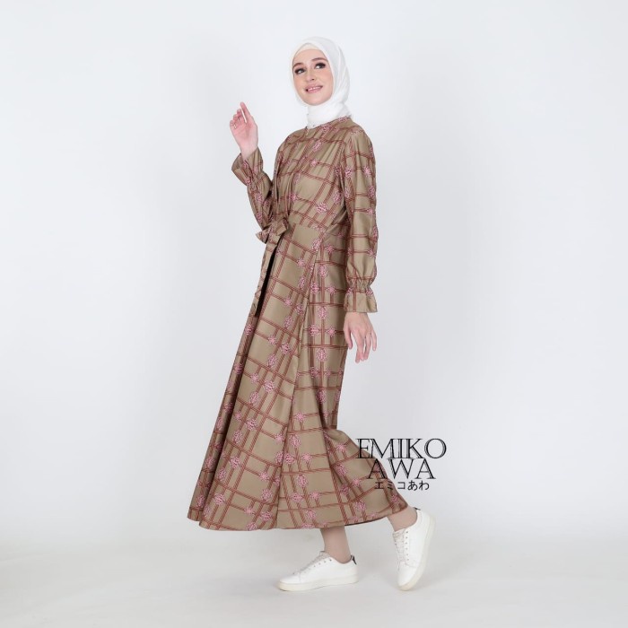PREMIUM GAMIS WANITA PREMIUM SENTANI - EMIKOAWA BUSUI SYARI DRESS MAXI KOREA - GOLD