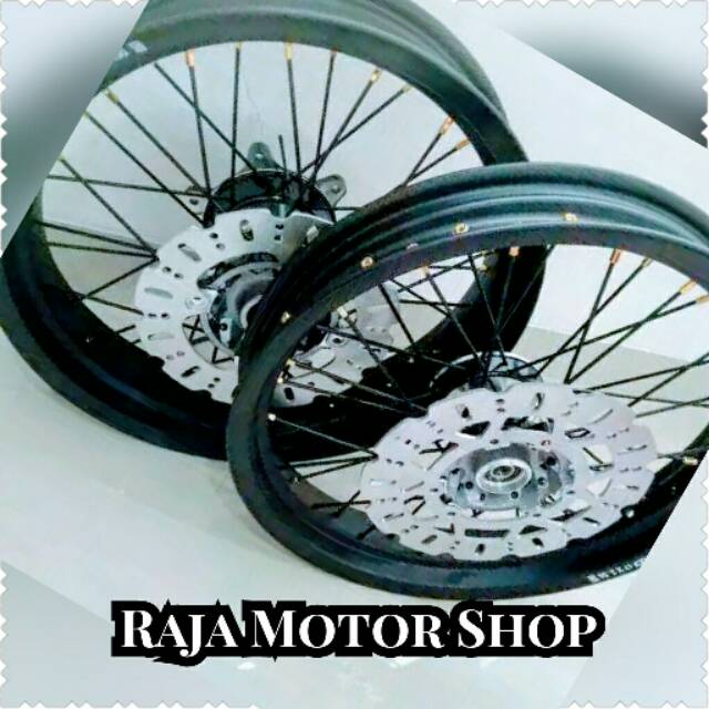 Velg set original Sprint Xd Honda CRF 150L ring 17 x 250/300 tapak lebar hole36 black doof