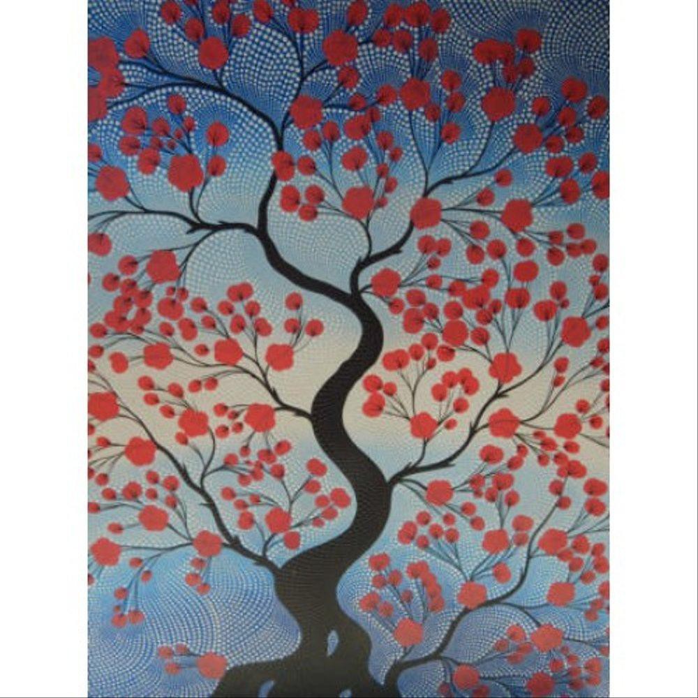Lukisan Objek Dot Painting Bunga Sakura Aksesoris Shopee Indonesia