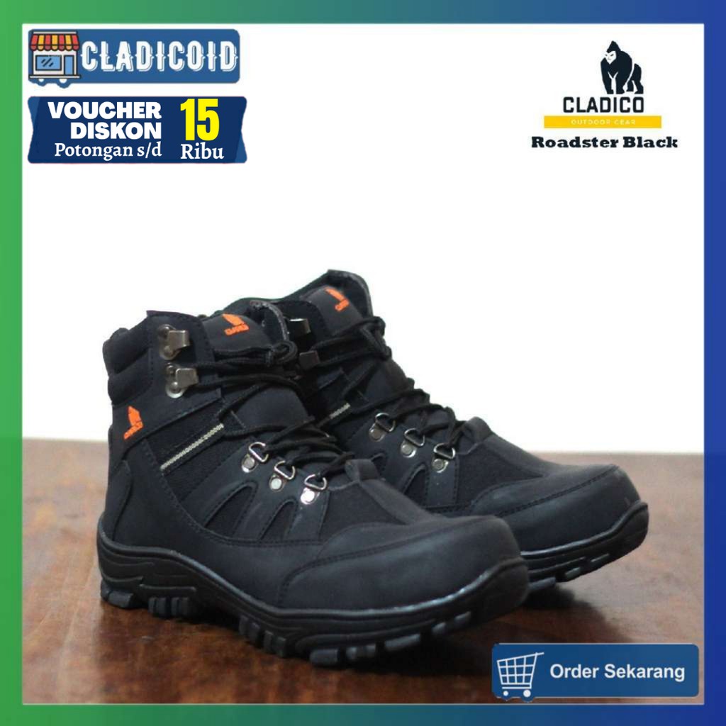 SEPATU SAFETY BOOTS PRIA UJUNG BESI ORIGINAL SAFETY KERJA LAPANGAN, OUTDOOR, PROYEK CLADICO ROADSTER