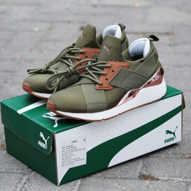Puma muse satin olive gold