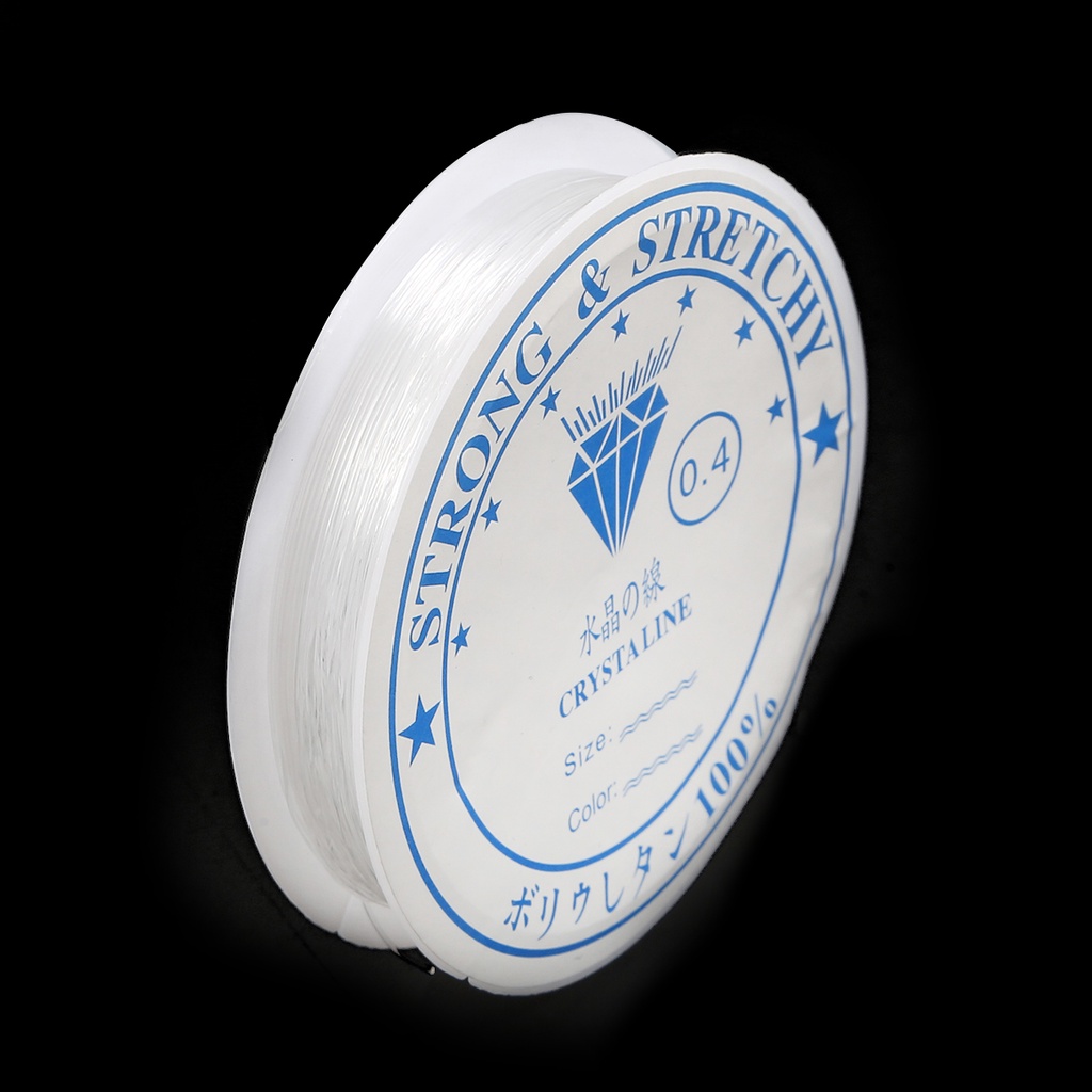 Kawat Elastis Kristal Putih Bening Ukuran 0.4mm Panjang 20m Untuk Membuat Perhiasan DIY