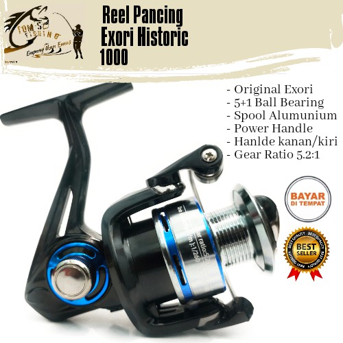 Reel Pancing Exori Historic 1000 (5+1Bearing) Power Handle Murah