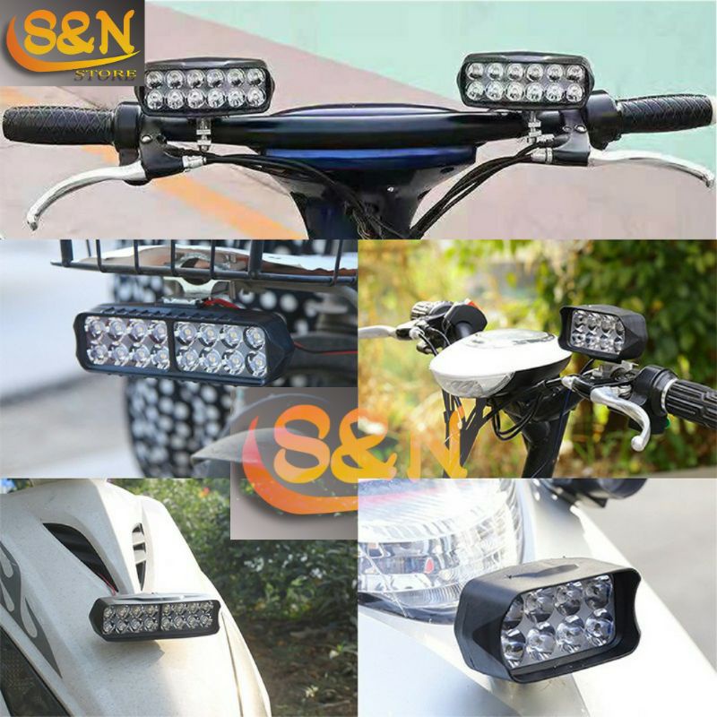 Lampu led sorot 8 12 16 titik motor mobil 12 volt