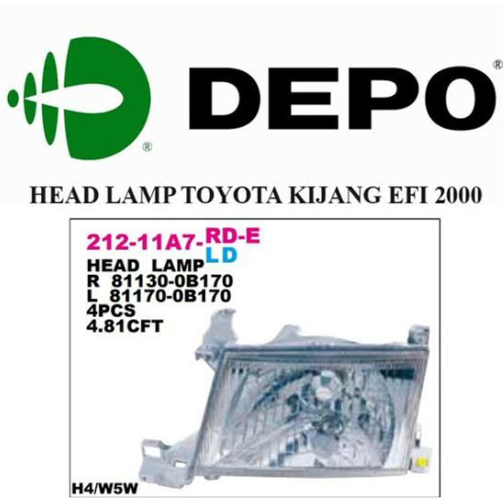 HEAD LAMP - TOYOTA KIJANG 2000 DEPO