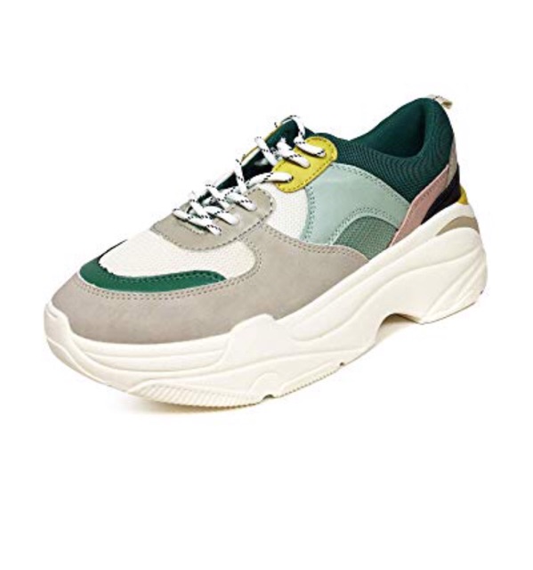 contrast chunky sole trainers