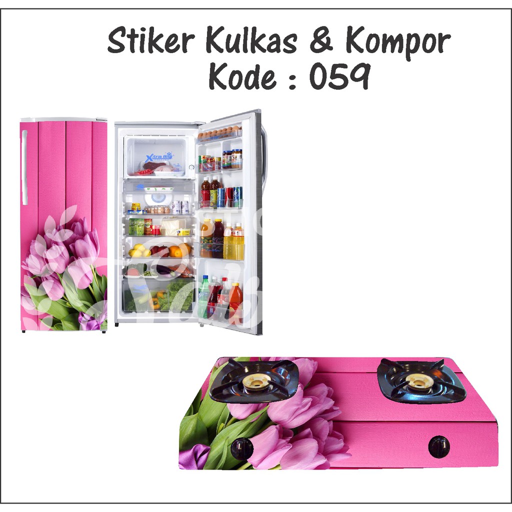 stiker kulkas dan  stiker kompor kompor 059 bunga