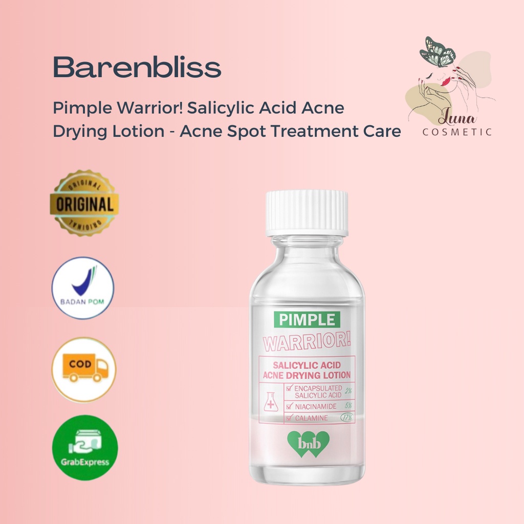 BNB barenbliss Pimple Warrior! Salicylic Acid Acne Drying Lotion - Acne Spot Treatment Care