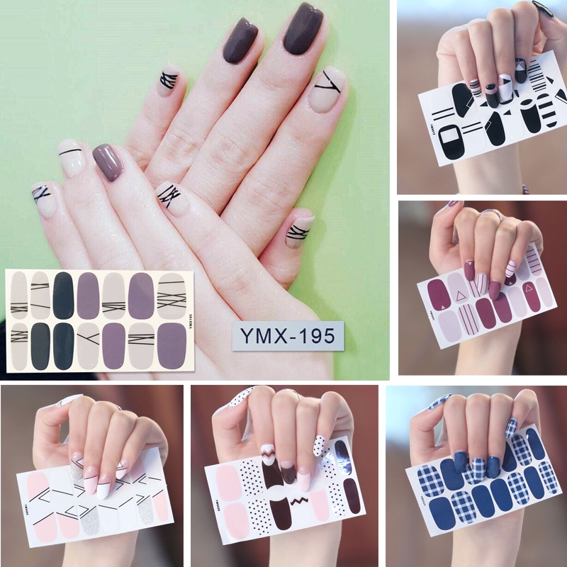 1 Lembar Stiker Kuku Full Cover Seri Glitter Sequins Untuk Dekorasi Pesta