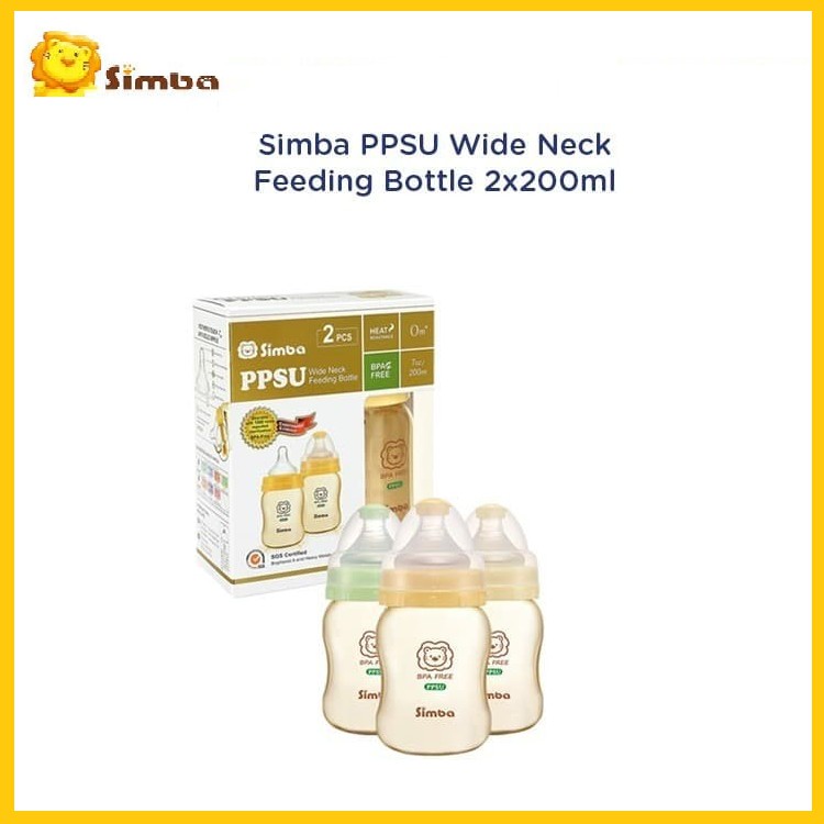 Simba PPSU Wide Neck Feeding Bottle 2x200ml