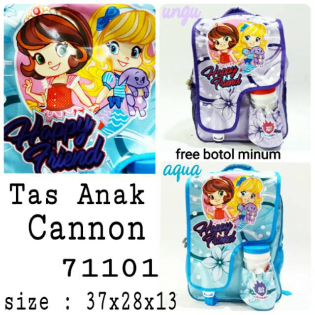 Tas cannon anak 71101 tas anak sekolah murah tas cannon free botol minum gambar cewek