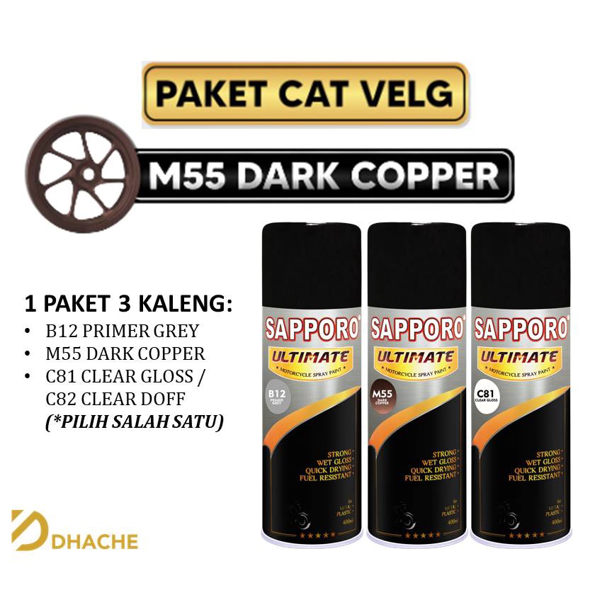 Paket Cat Velg Sapporo ultimate M55 Dark Copper Ultimate