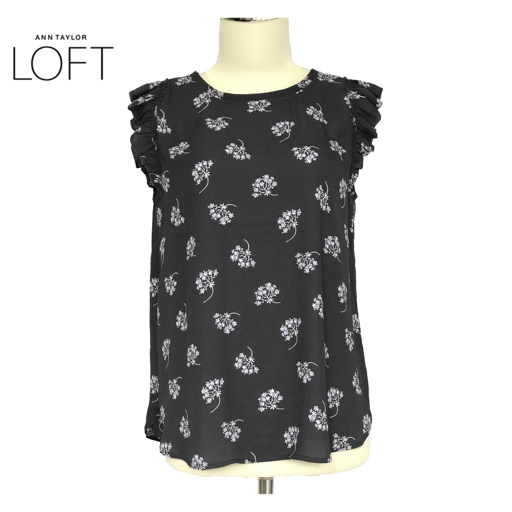 Blouse Wanita - LOFT Gray Floral Print Original (TT-97)