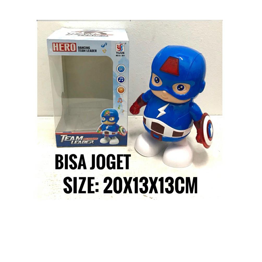Mainan anak robot dance joget captain amerika avengeeerrr hero dance robot