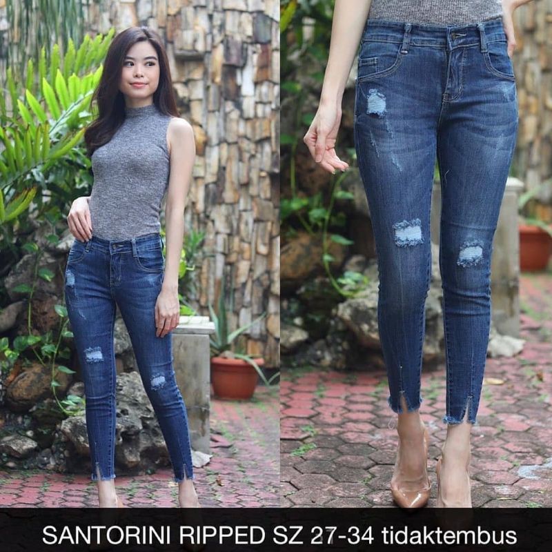 COD BISA BAYAR DI TEMPAT - JEANS  SOBEK WANITA - CELANA JL RIPPED WANITA - CELANA JEANS IMPORT