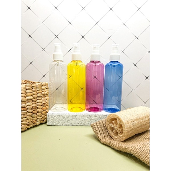 250ml Botol plastik WARNA PUMP PUTIH - botol lotion- serum- handsanitizer - botol isi ulang plastik 