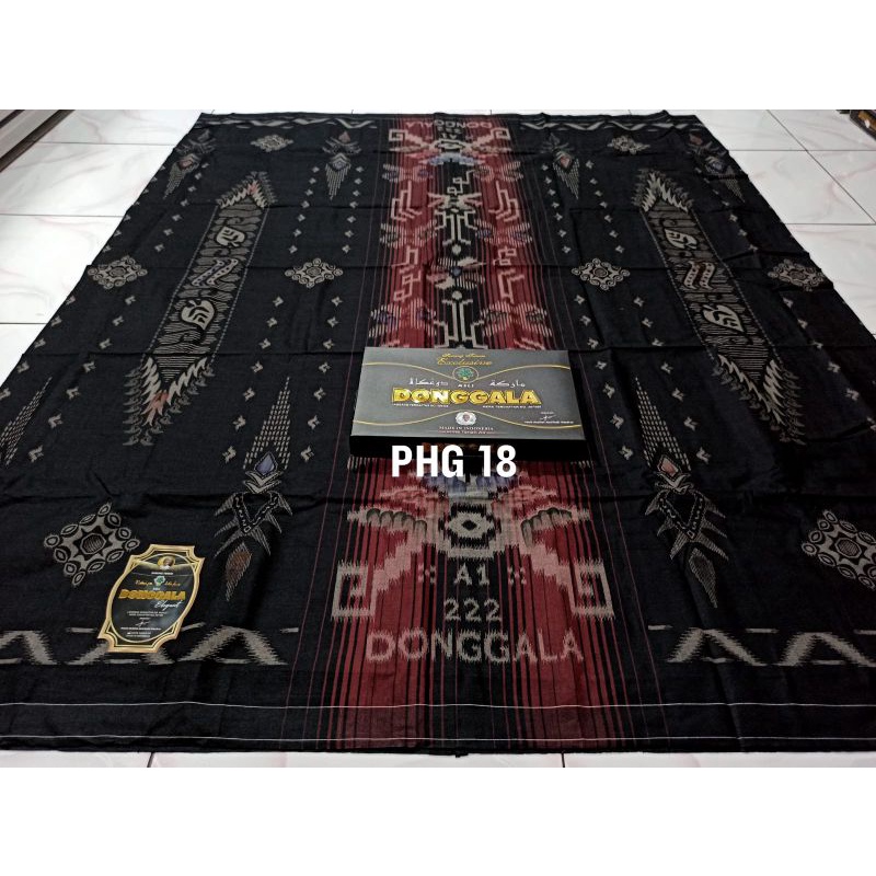 Sarung Donggala / Putra Donggala  222 Hitam Gradasi 3D