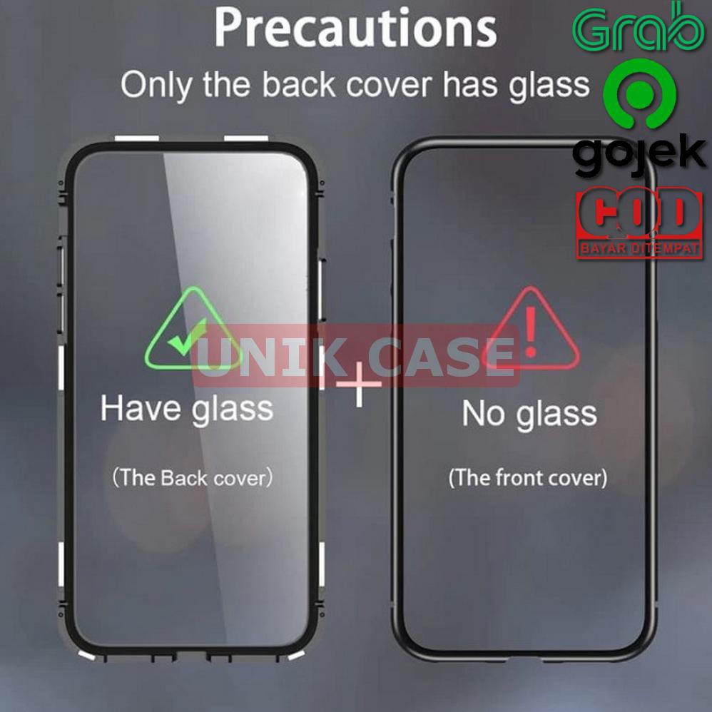 CASSING OPPO A9 2020 A5 2020 MAGNETIC ADSORPTION FLIP TEMPERED GLASS BACKCOVER