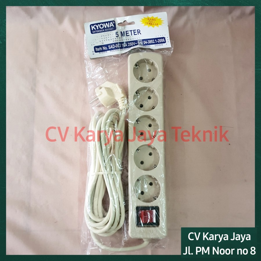Stop Kontak Kyowa 5 Lubang + Saklar + Kabel 5 meter / Kabel Box