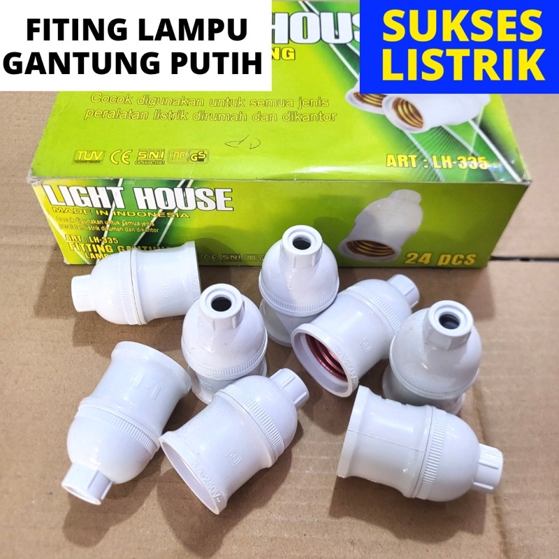 FITING LAMPU GANTUNG PUTIH / RUMAH LAMPU LISTRIK