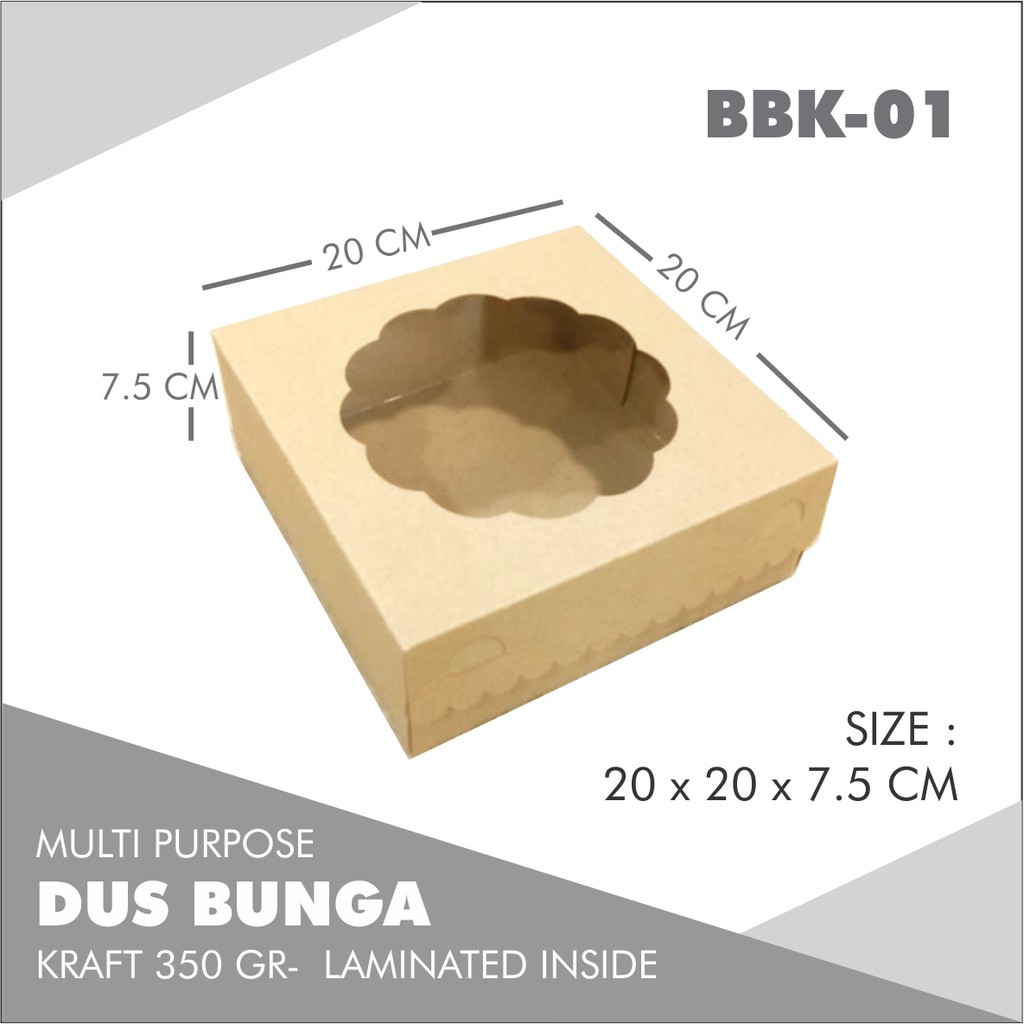 

DUS JENDELA BUNGA KRAFT 20x20x7.5 CM - ISI 10 SET