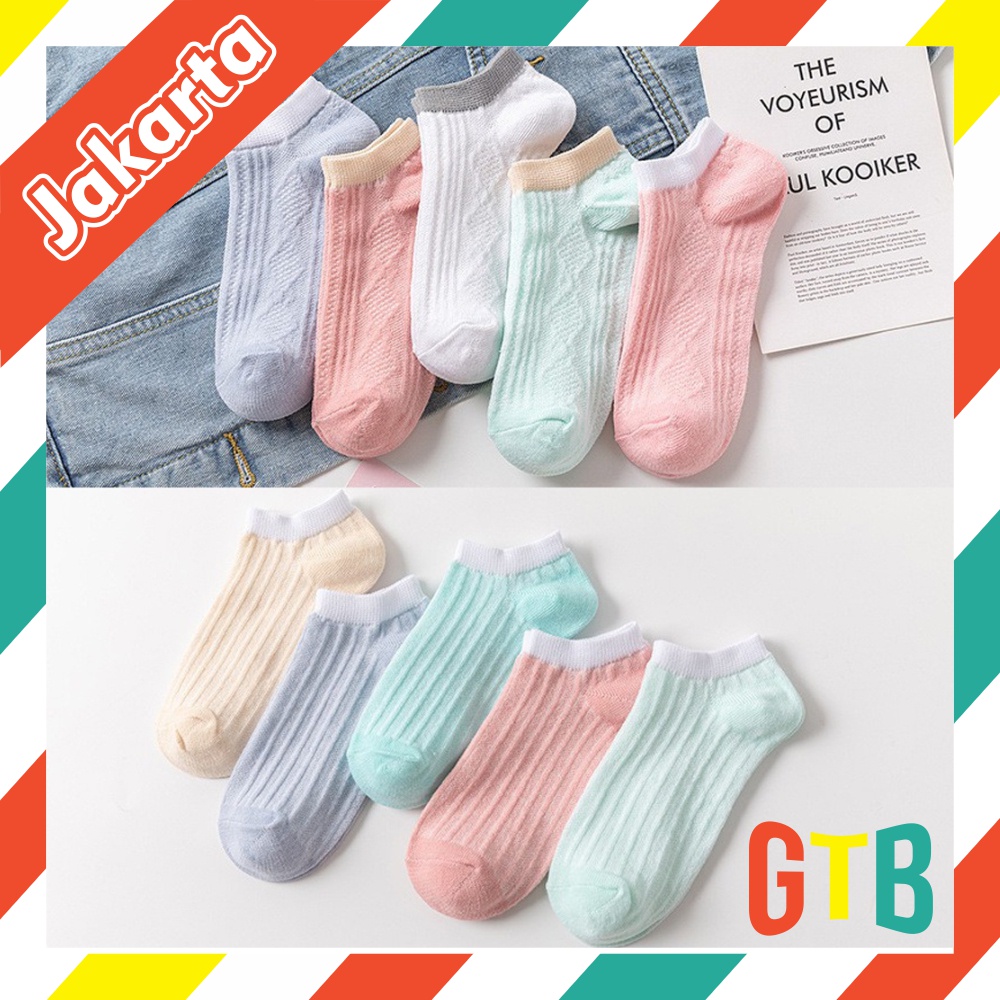 ❤GTB❤  Kaos Kaki Wanita Motif Polos Style Fashion Korea Women Sock Import Murah KK011