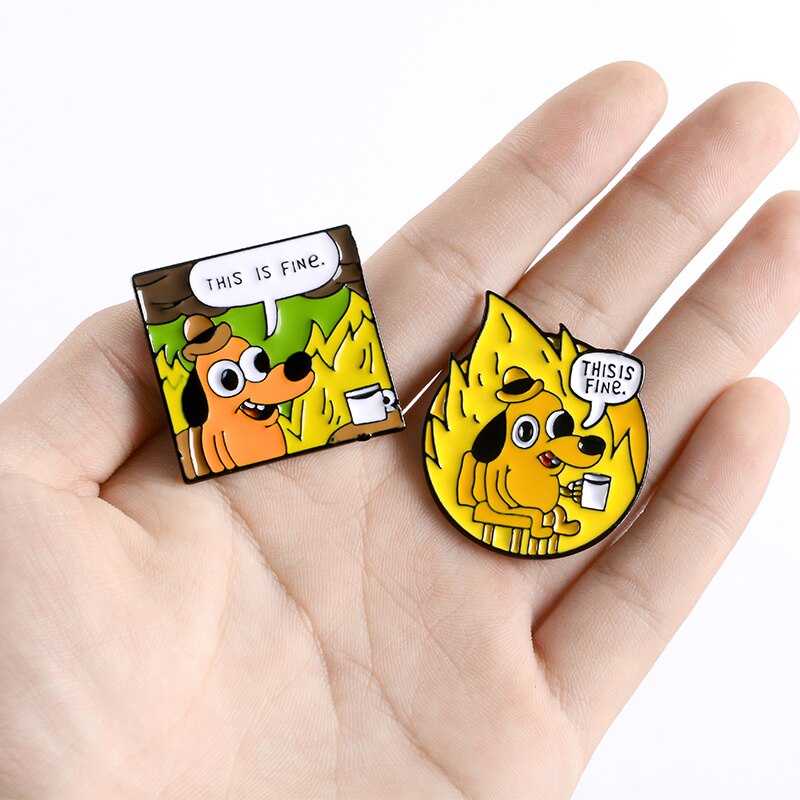 Bros Pin Enamel Desain Kartun Hewan Anjing Lucu Untuk Pria / Wanita