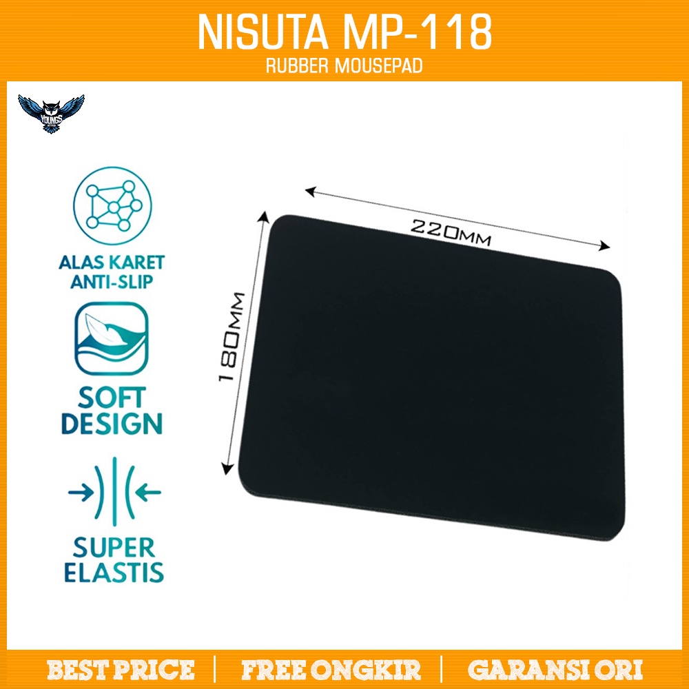 Mouse Pad NISUTA MP-118 Mousepad Anti Slip Karet 18 X 22 CM Mikuso