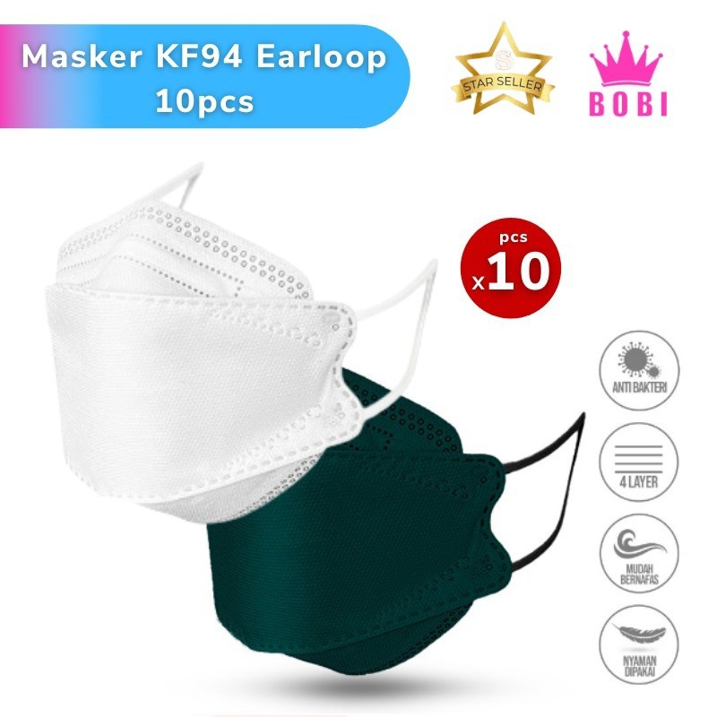 MASKER KF94 ISI 10 PCS - MASK EARLOOP KF94 4ply