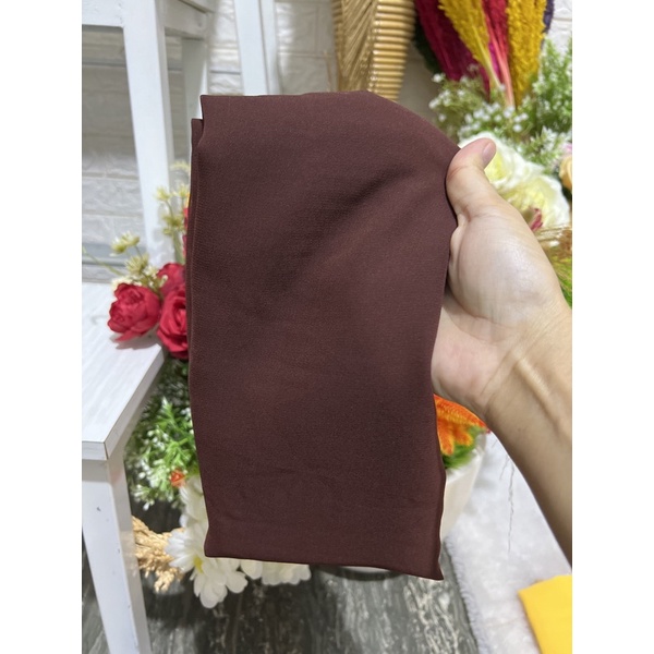 selendang sifon cref warna buah naga-Coklat tua