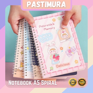 [PSM] Buku Tulis A5 Spiral Notebook Aesthetic Journal Motif Korea Lucu Garis Diary Planner