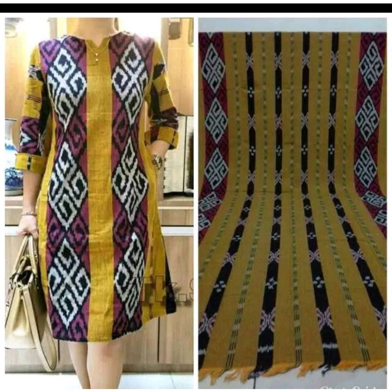 DRESS TENUN IKAT MOTIF TENUN TORAJA