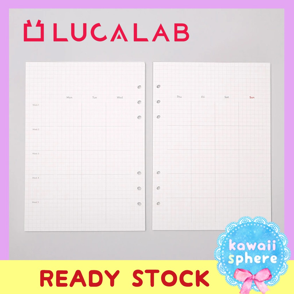 

Lucalab A5 Ring Binder Refill Monthly vol 2 | Insert Ring binder
