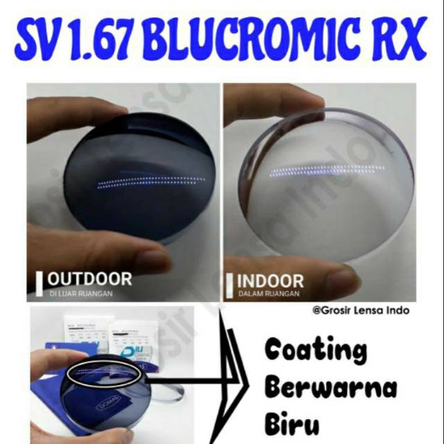 Lensa Kacamata SV 1.67 BLUCROMIC HMC BLUEGARD RX by DOMAS