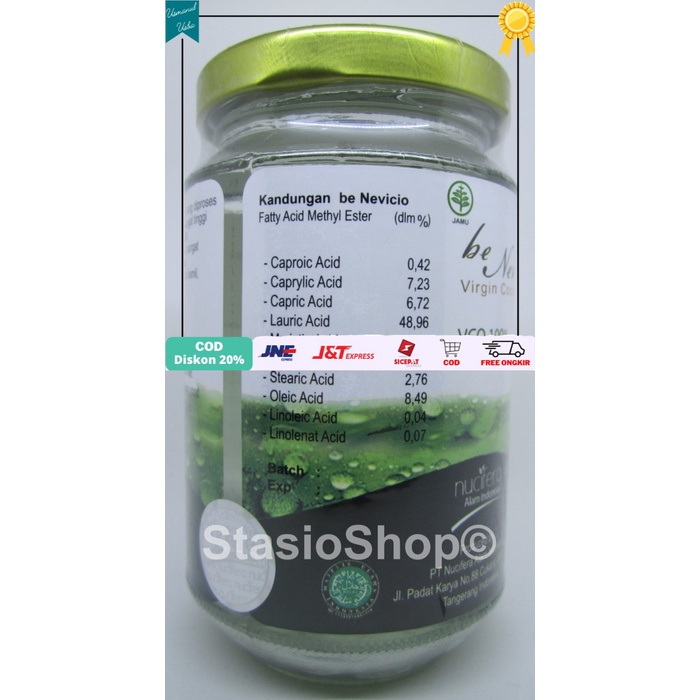 

◾COD◾ be Nevicio VCO Virgin Coconut Oil minyak kelapa murni 330ml