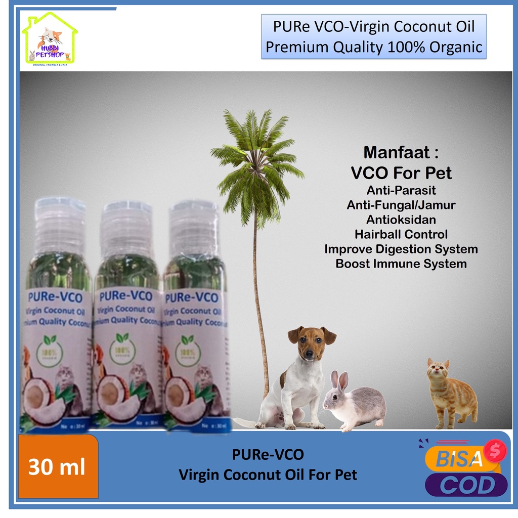 VCO Kucing 30ml - Obat Anti Jamur Kucing Anjing Kelinci Ampuh - Virgin Coconut Oil VCO 30 ml