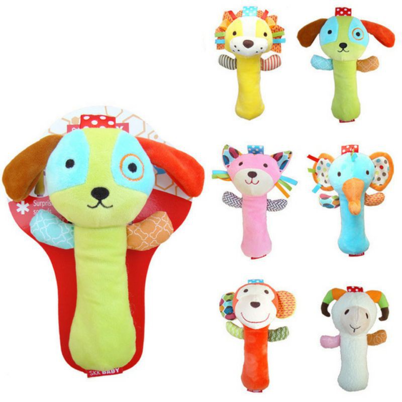 SKK Baby Squeeze Me Rattle / Boneka Rattle Stick / Mainan Kerincing Bayi