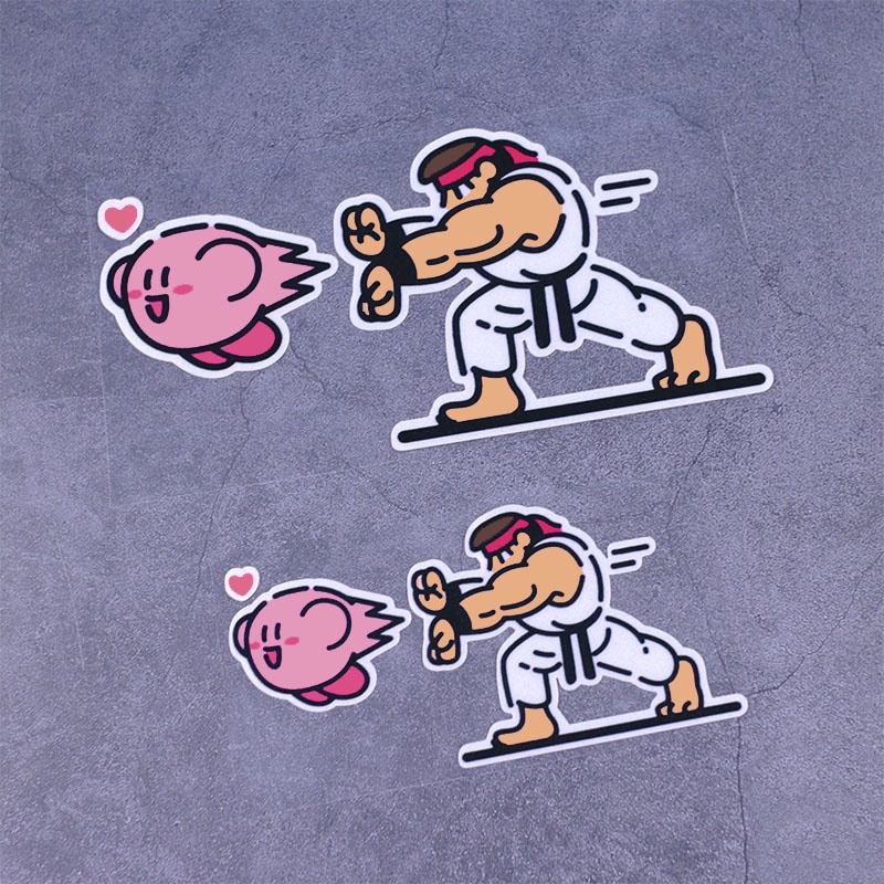 Kirby&amp;KOF Persendian Nama Mobil Stiker Tahan air Sepeda motor Stiker Kaca depan Dekorasi Stiker