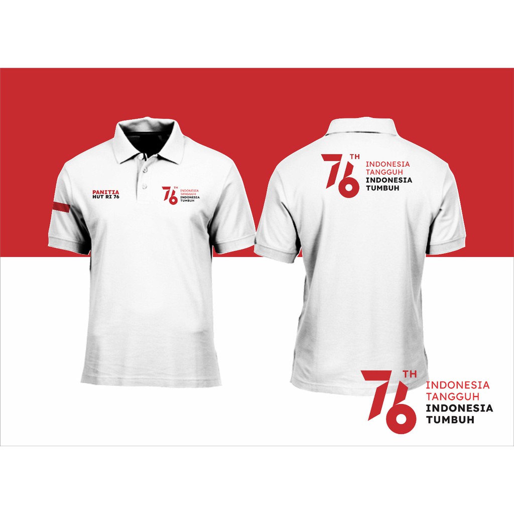 kaos polo shirt kemerdekaan indonesia 76 tahun 17 agustus indonesia bangkit