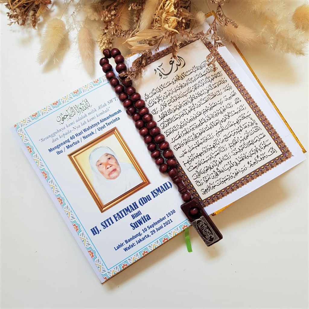 [QA6TSISIP] Al Quran A6 free tasbih + Sisipan Foto Souvenir Tahlil Tahlilan 40 Harian Haul 1000 Hari