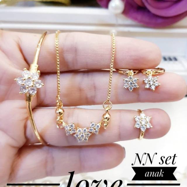 Xuping set perhiasan anak lapis emas 18k 2412j