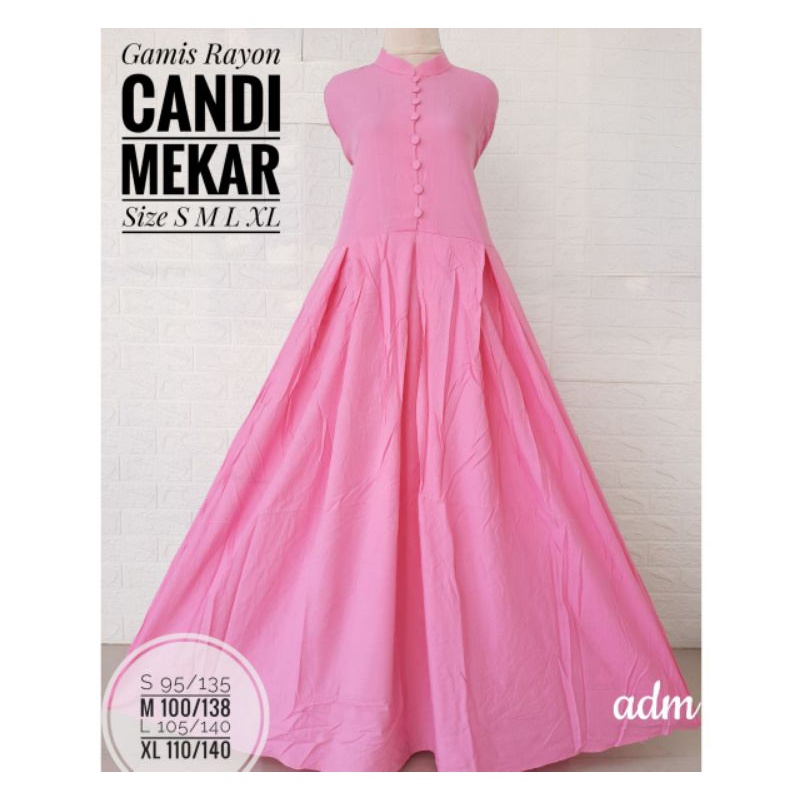 GAMIS POLOS RAYON CANDI MEKAR NYAMAN/ KANCING PLOY LEBAR/ SIZE S-XL
