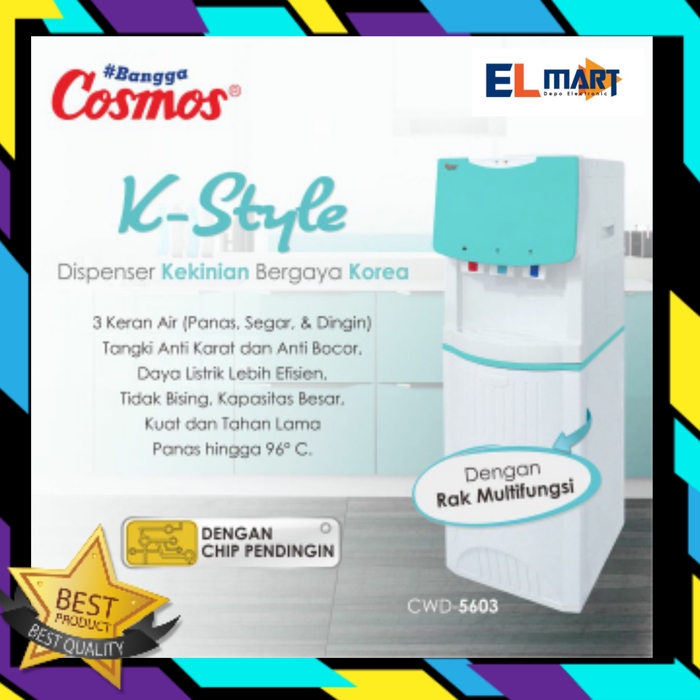 Cosmos dispenser galon atas panas dingin normal 3 kran CWD 5603 CWD5603 (GOJEK/GRAB)