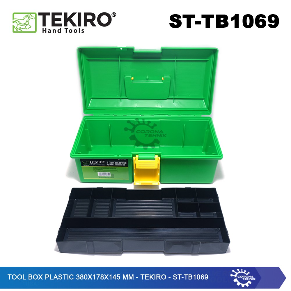 Tool Box Plastic 380x178x145 mm - Tekiro - ST-TB1069