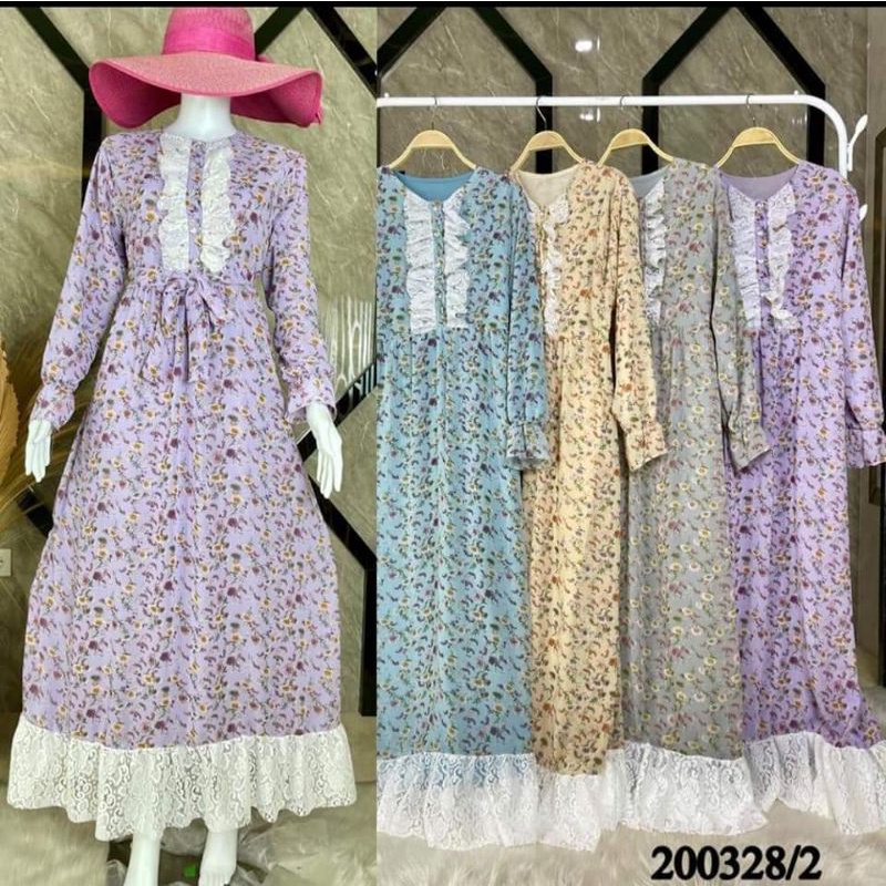 gamis ceruty dewasa / gamis ceruty renda