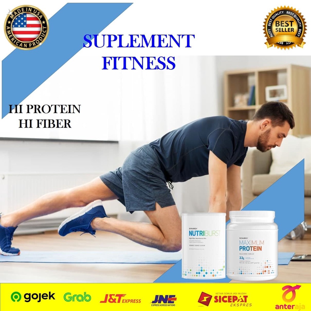 Susu Whey Protein And Fiber - Suplemen Gym Pemula - Bubuk Diet Fitnes - Suplemen Fitnes Original USA