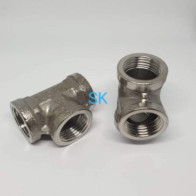 Tee Drat Dalam 1/2 inch Stainles Steel 304 - Nepel Tee Drat Dalam Kran Pipa