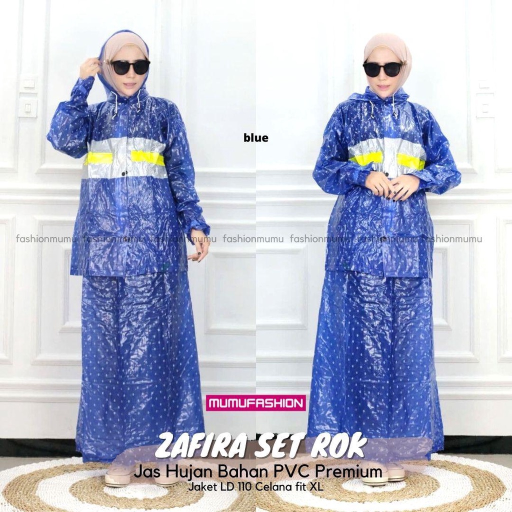 Jas Hujan Wanita Zafira Set  Rok by Mumu Fashion Solo